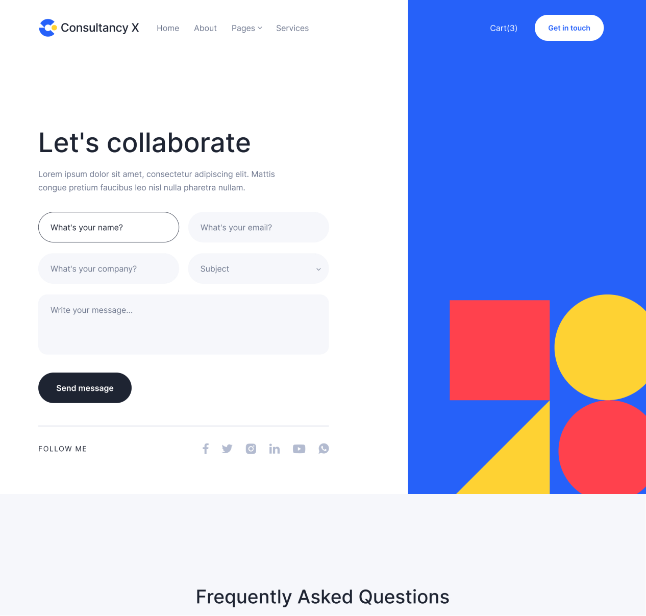Consultancy X - Contact page - Consulting Webflow Template