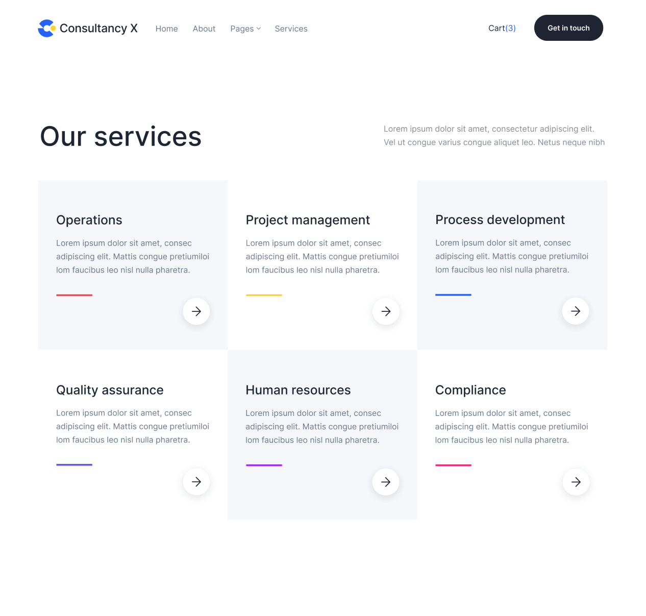 Consultancy X - Services page - Consulting Webflow Template