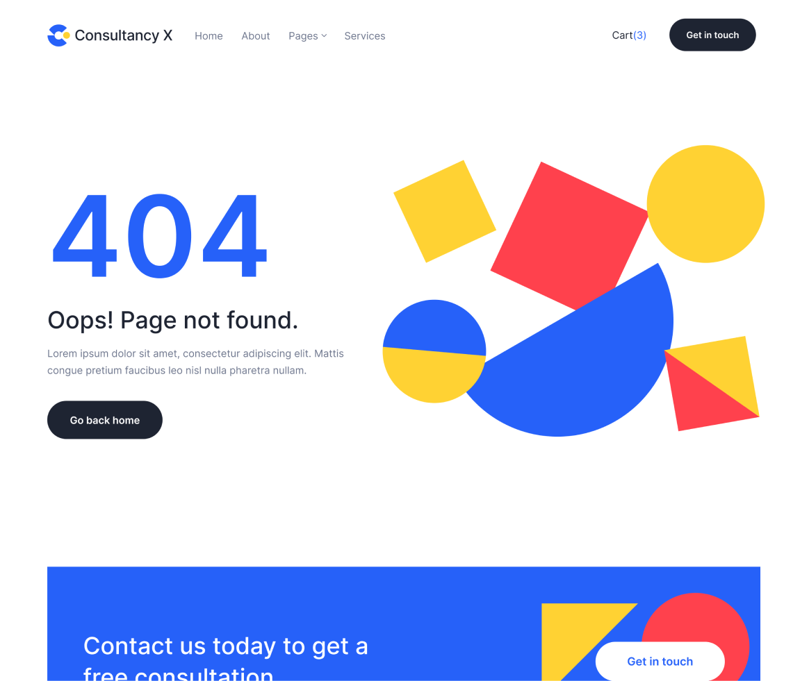 Consultancy X - 404 not found page - Consulting Webflow Template