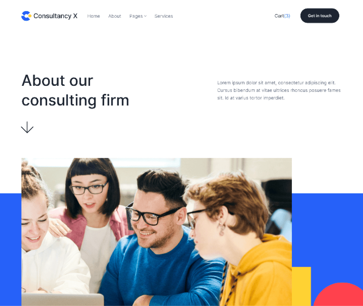 Consultancy X - About page - Consulting Webflow Template