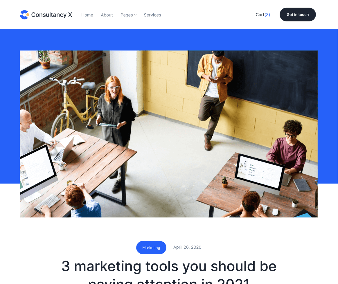 Consultancy X - Blog Post page - Consulting Webflow Template