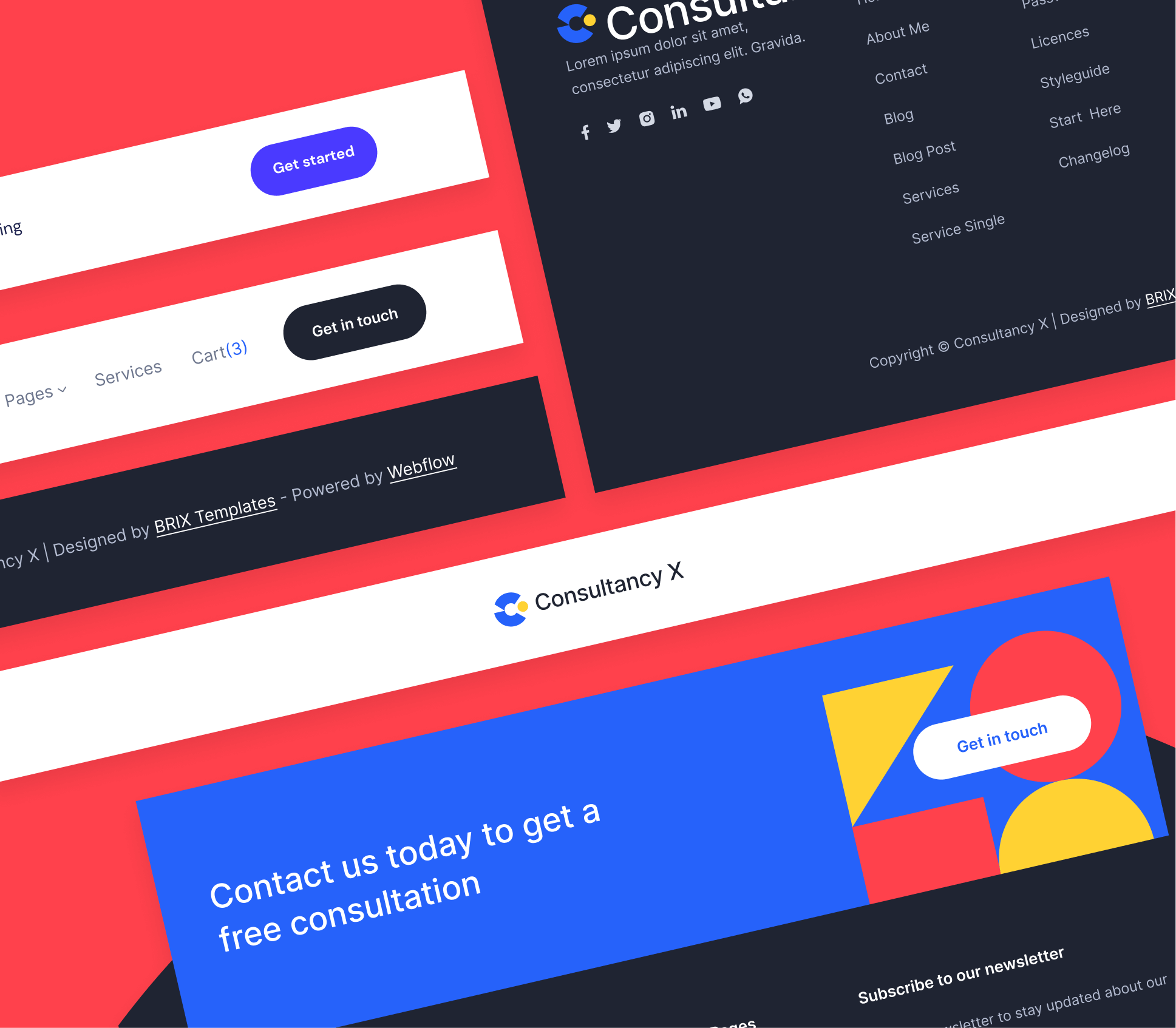 Consultancy X - 3 Notification Bars - Consulting Webflow Template