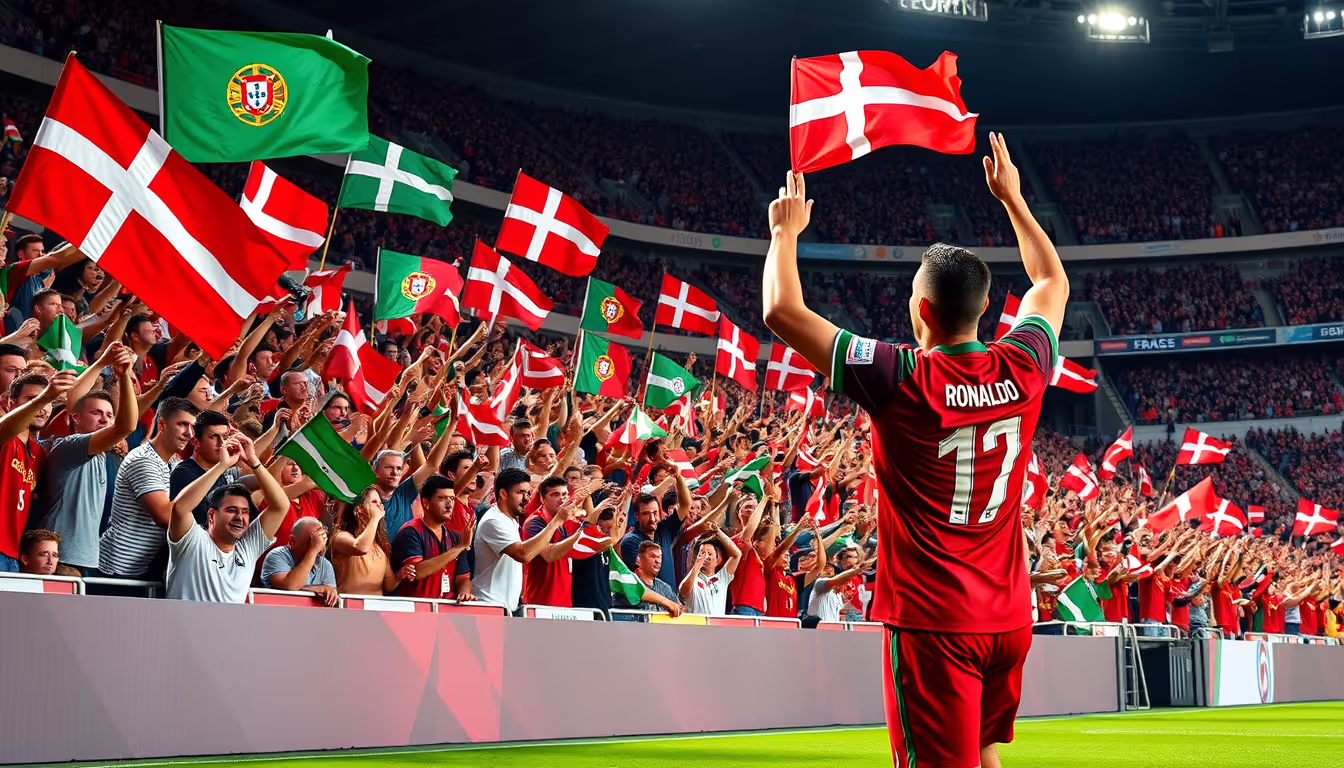 Ronaldo Calls on Fans' Support as Portugal Aims to Overturn Deficit Against Denmark in Nations League Clash