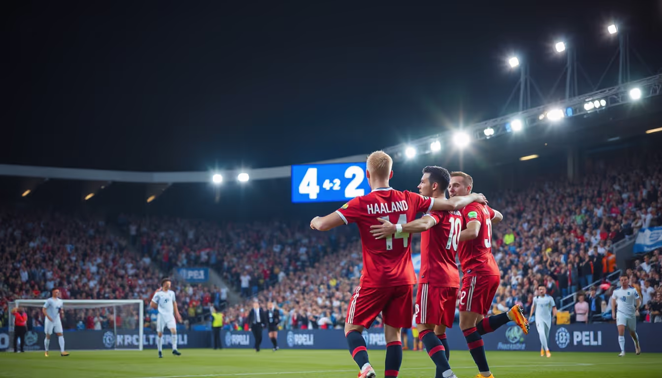 Haaland Shines as Norway Triumphs Over Israel 4-2 in World Cup Qualifiers; Wales Snatch Late Draw