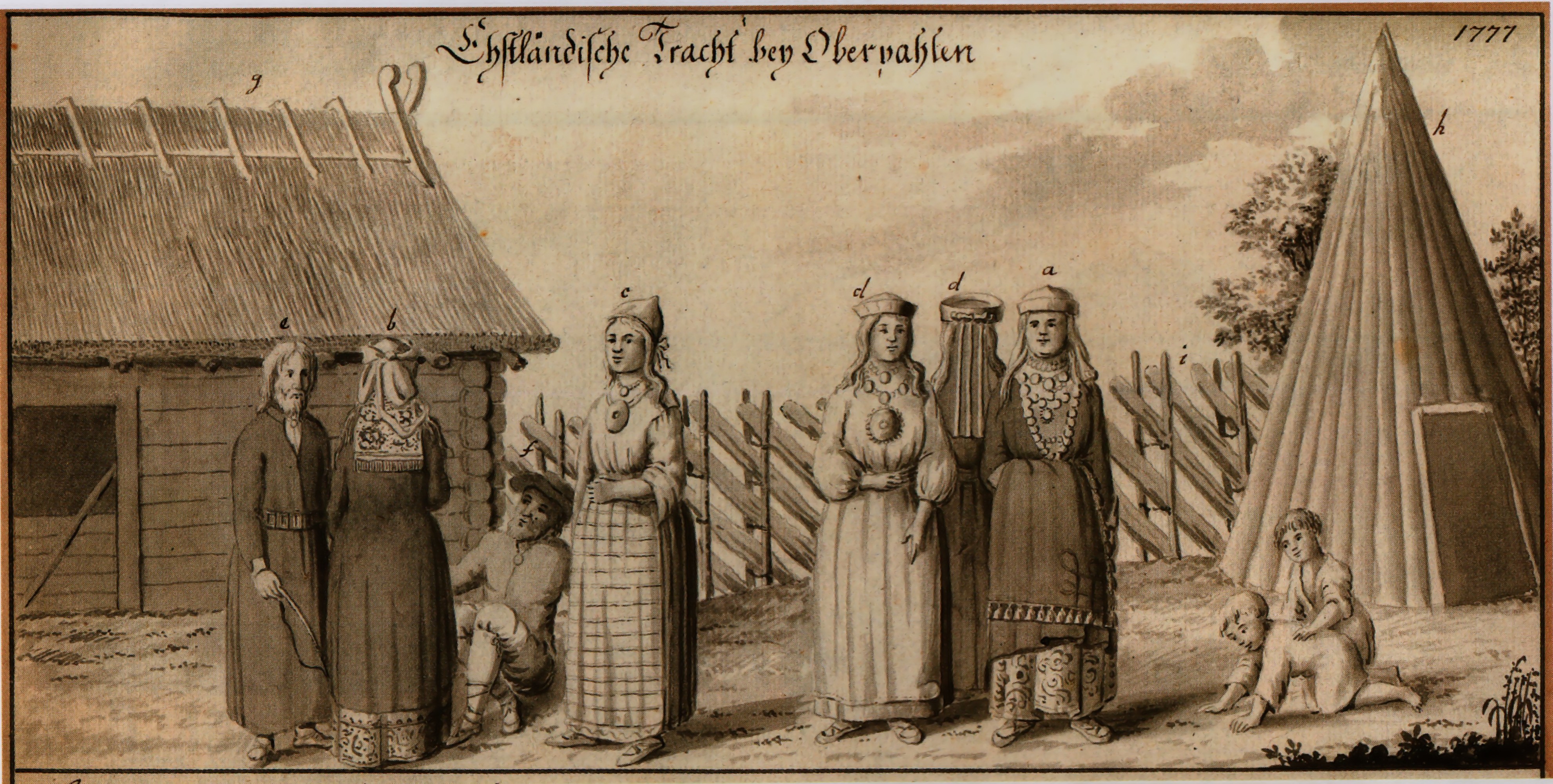 A nineteenth-century plate of folk dress from Poltsamaa, Estonia
