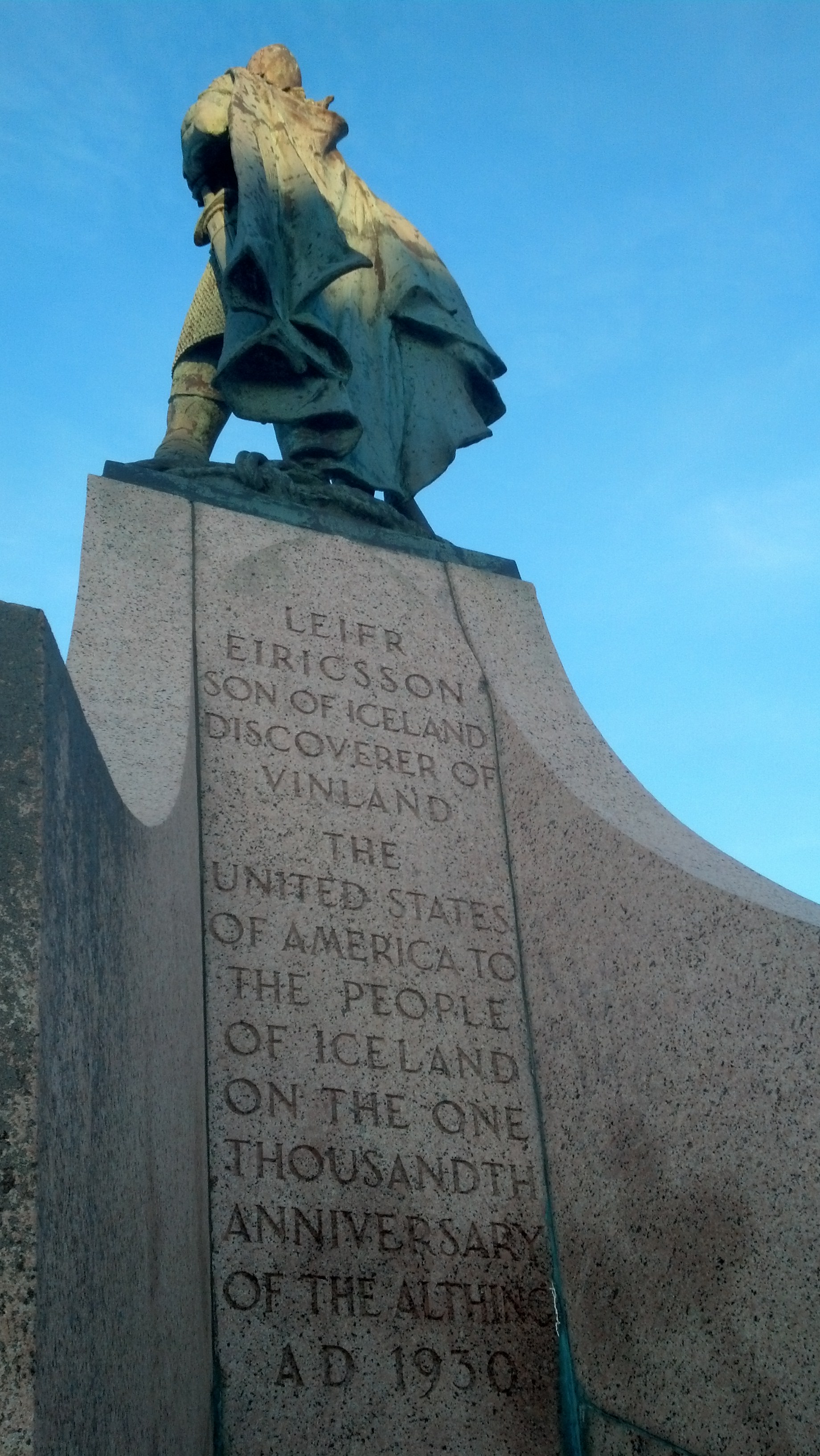 The Leif Erikson statue above Reykjavik