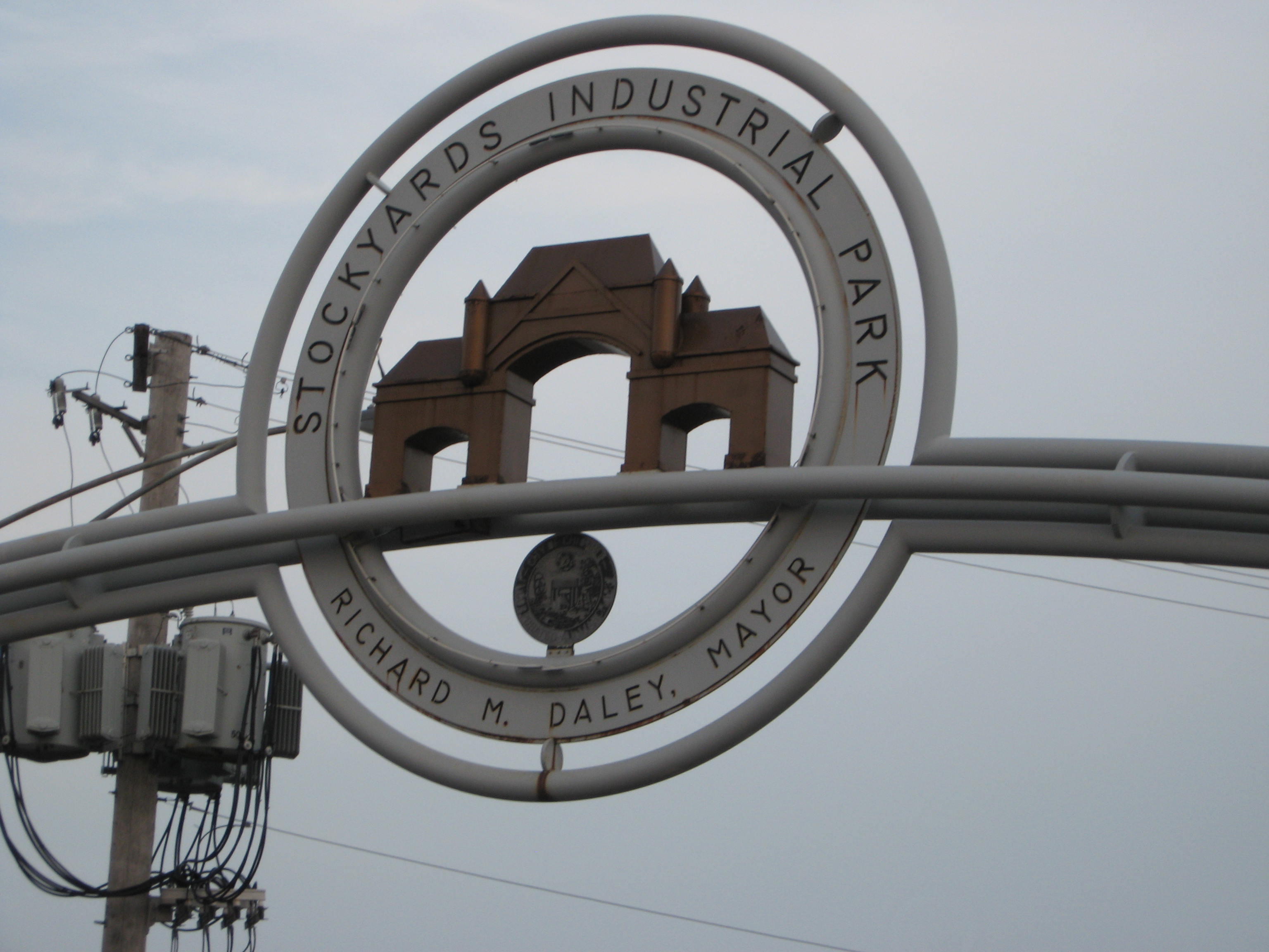 The historic Union Stock Yards gate in Chicago
