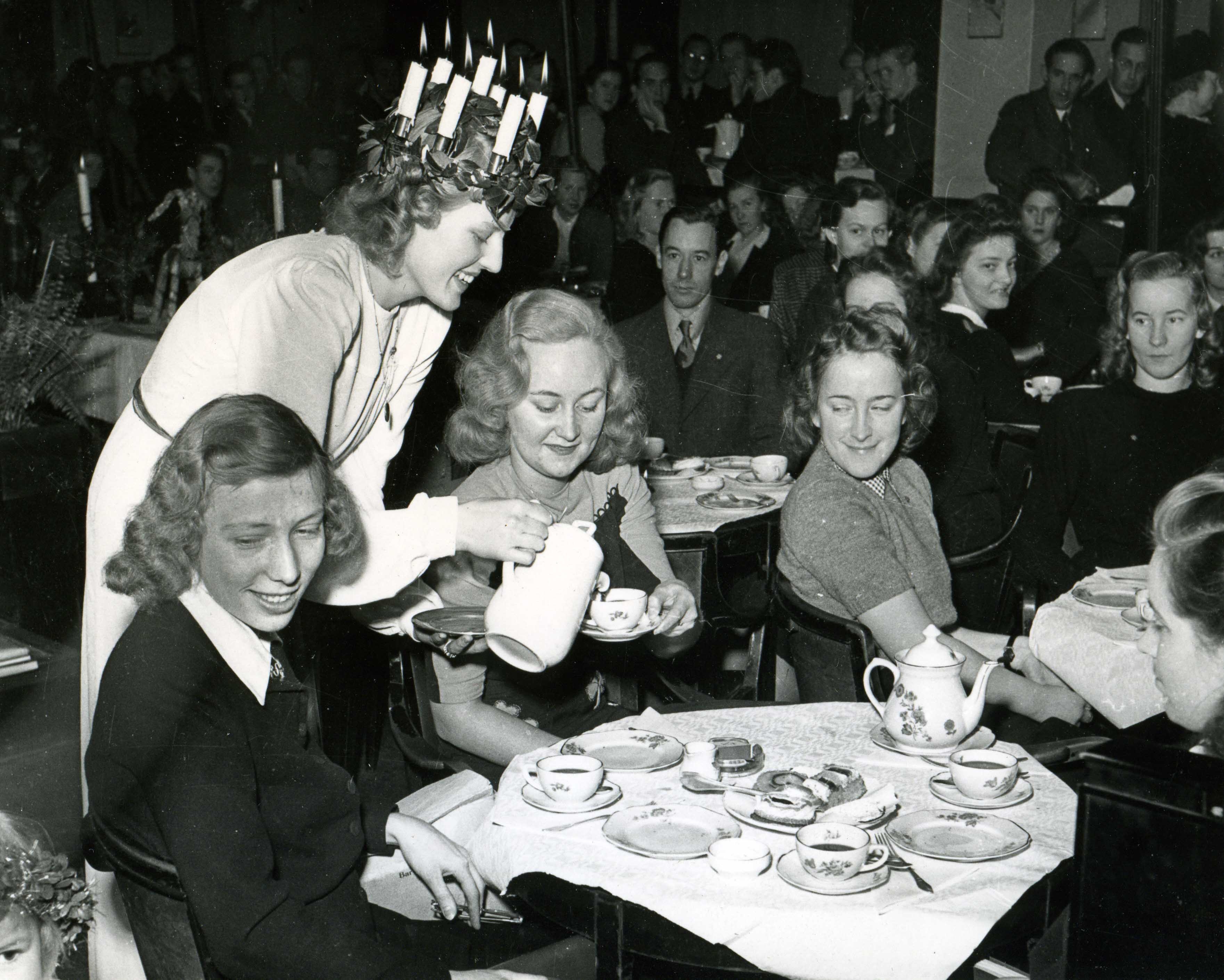 A Lucia celebration photographed in 1943