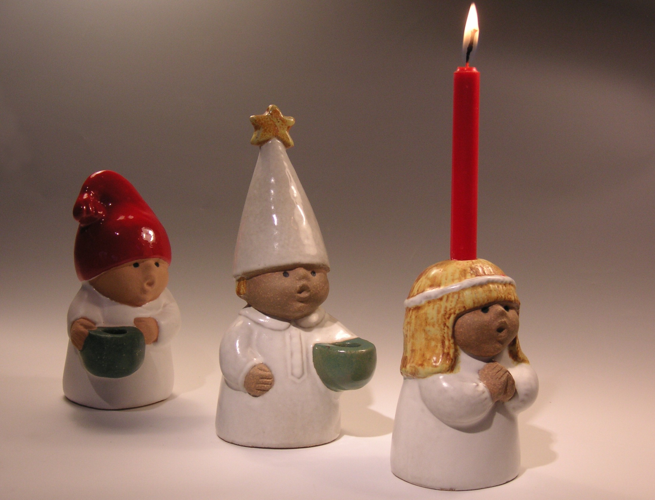 A ceramic Lucia procession by Lisa Larson