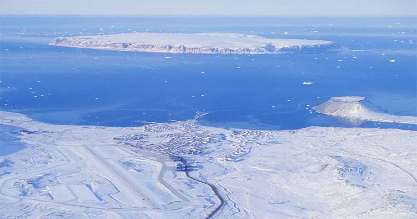 Aerial view of Thule Air Base in northern Greenland