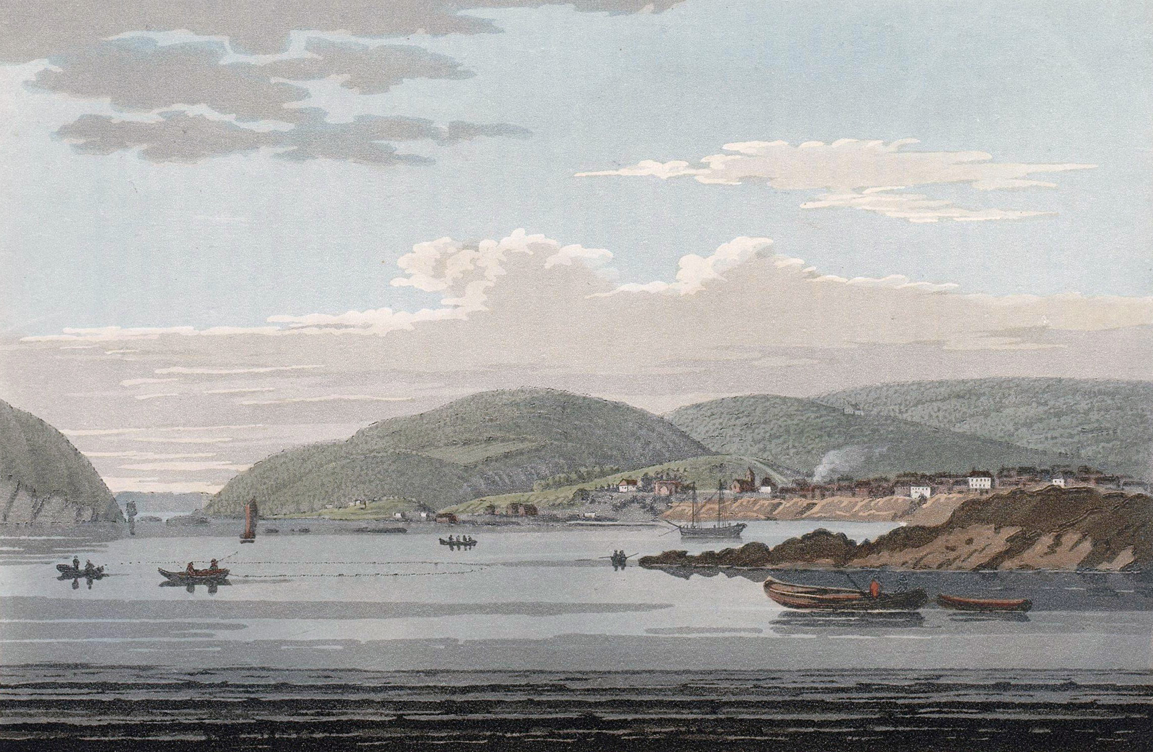 An 1820s aquatint of the Norwegian coastal town of Drobak