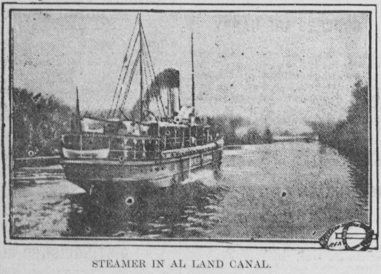 A steamboat in a canal between the Åland Islands, 1904