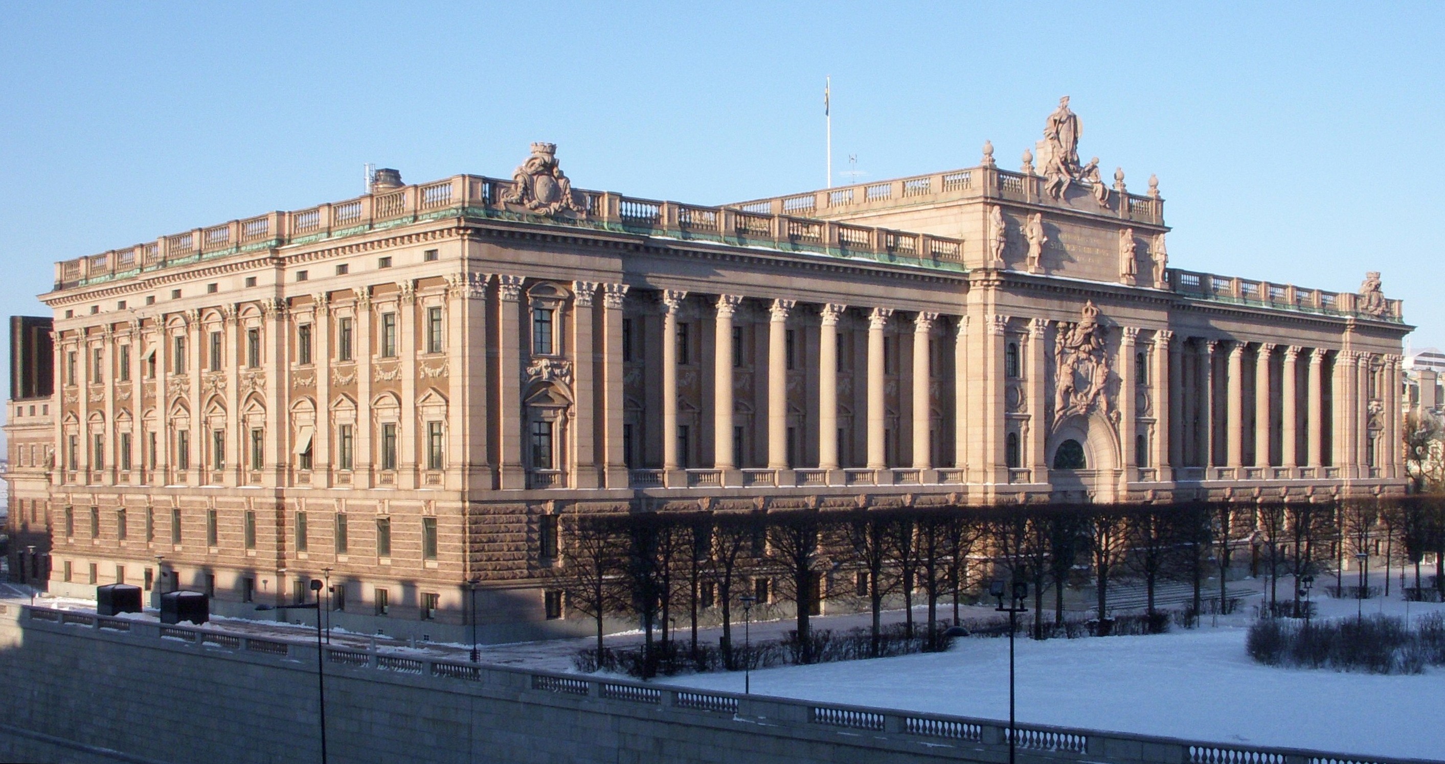 The Riksdag building in Stockholm