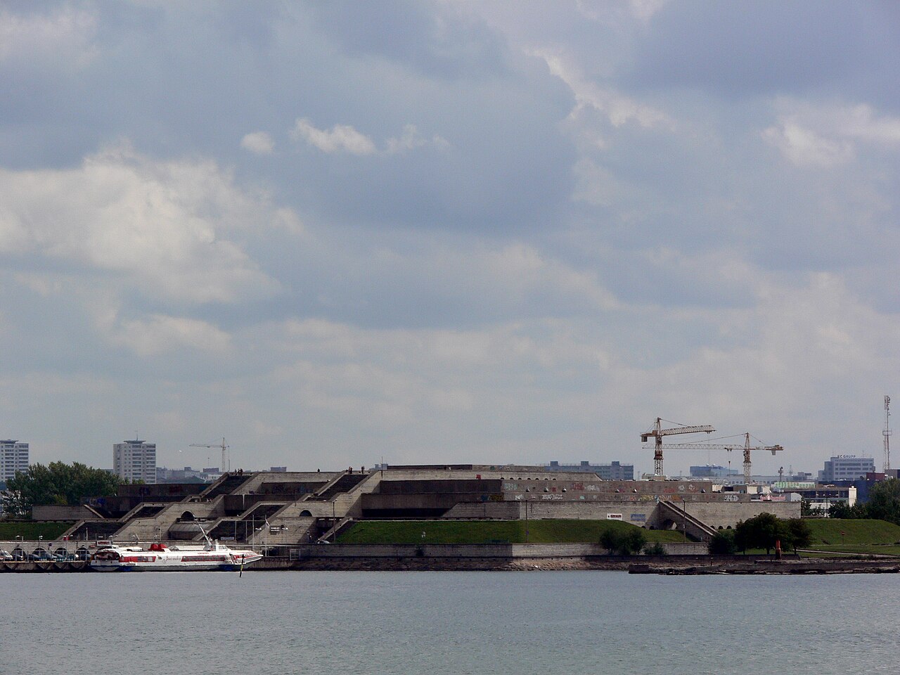 The limestone steps and terraces of Linnahall in Tallinn