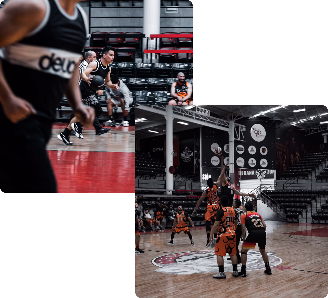 playing basketball