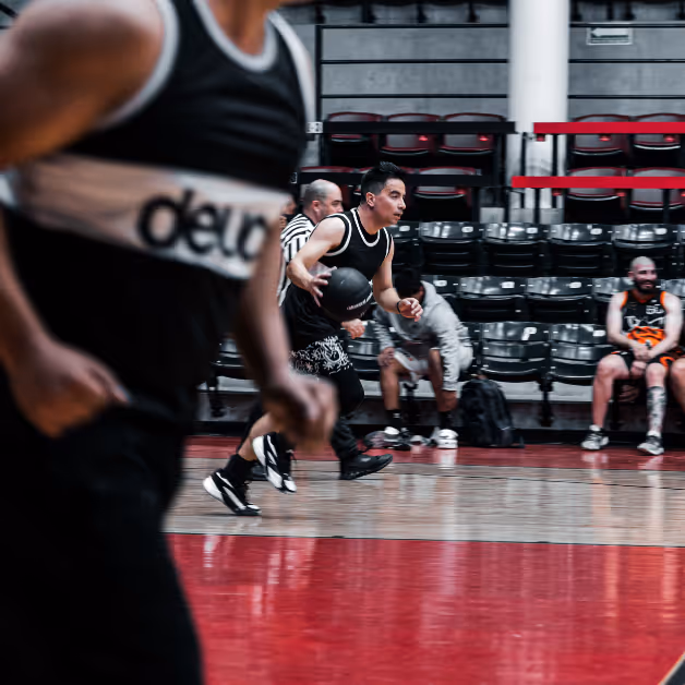 playing basketball