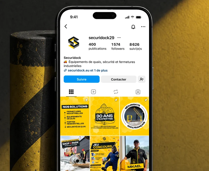 Instagram de Sécuridock animé par l'agence Apollo