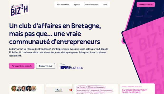 Site web Le Biz'h réalisé par l'agence Apollo
