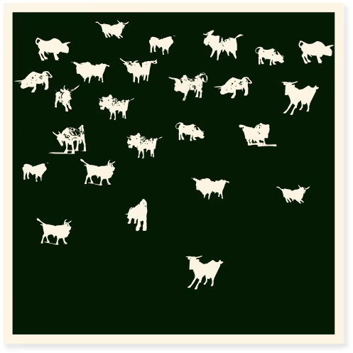 Demonstration of use of bull forms from concept B to form a pattern.