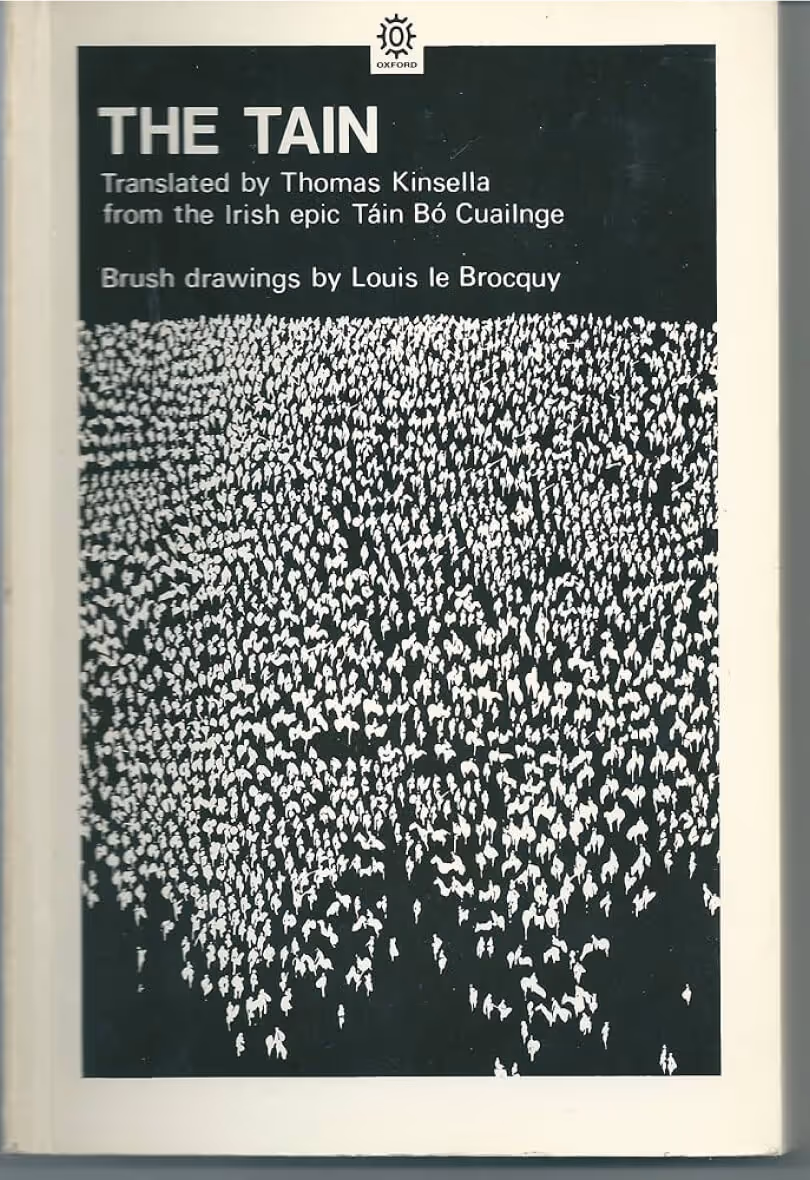 Picture of copy of An Táin with Louis le Brocquy artwork on the cover.