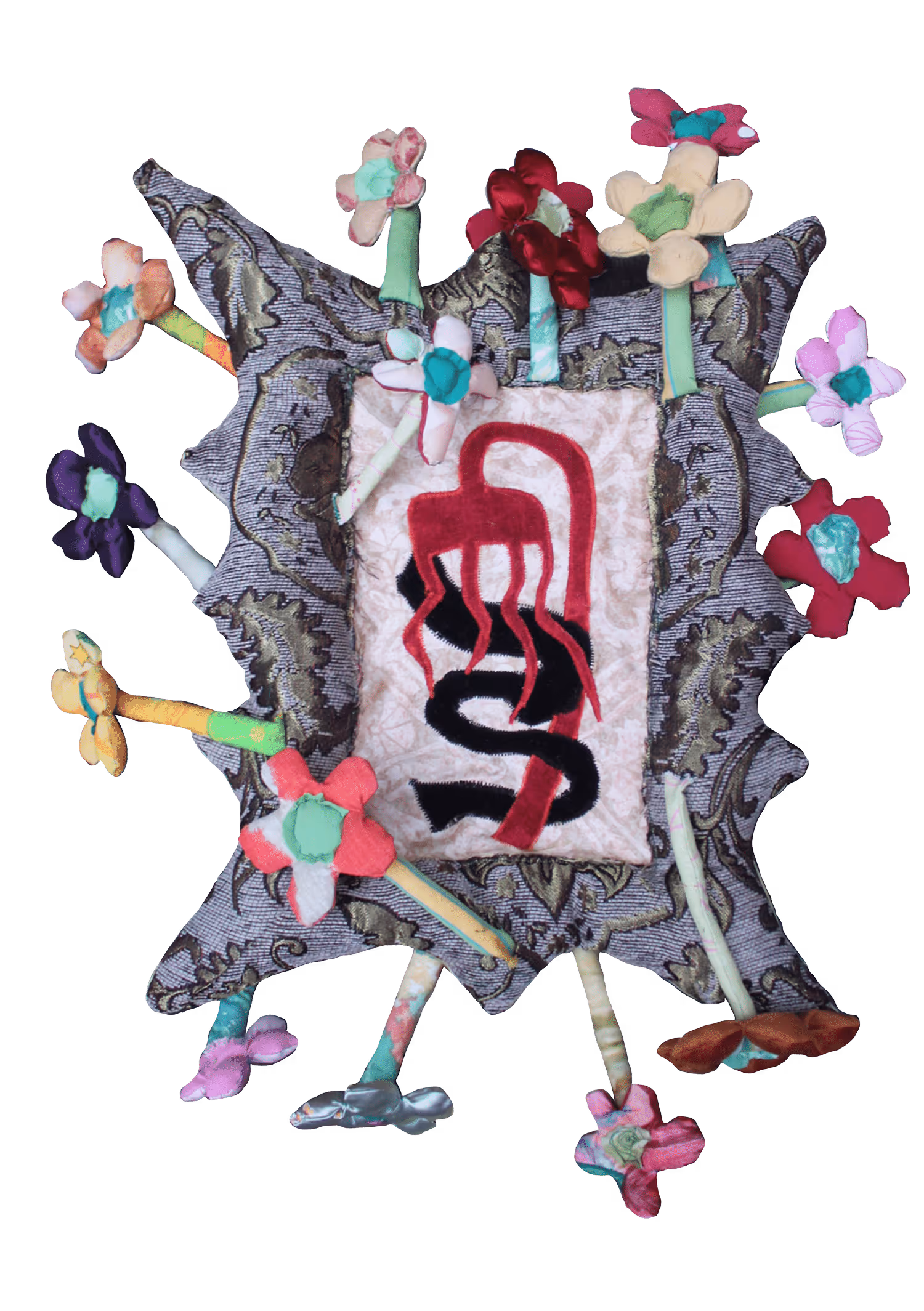 Photo of textile artwork from "Breakfast" series. 