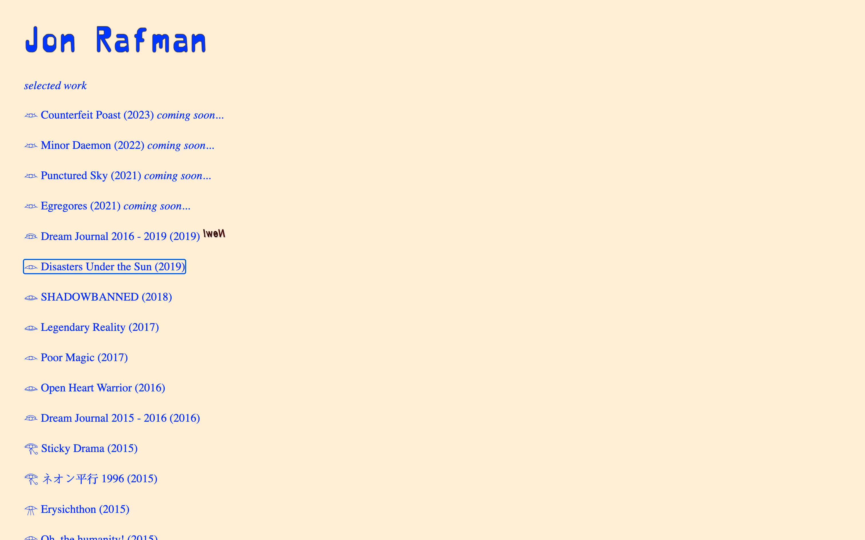 Screenshot of sample of deliberately awkward design.