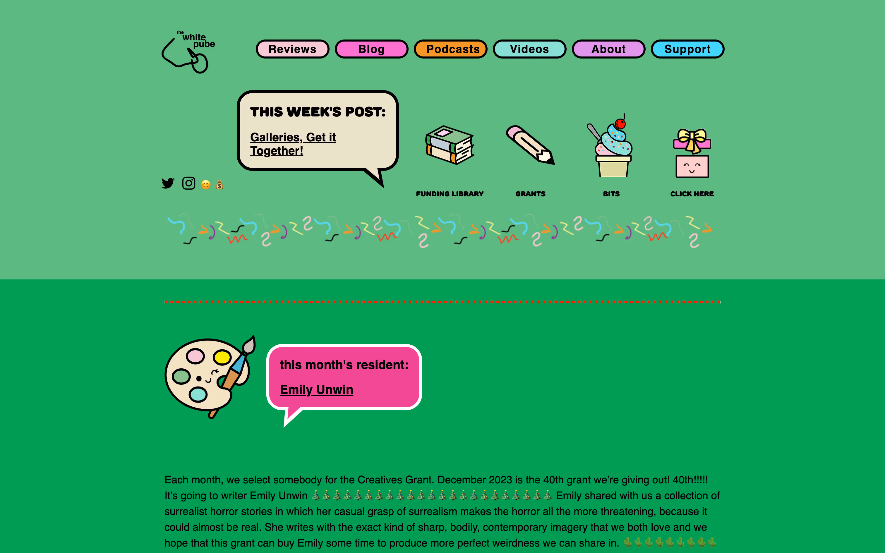 Screenshot of sample of deliberately awkward design.