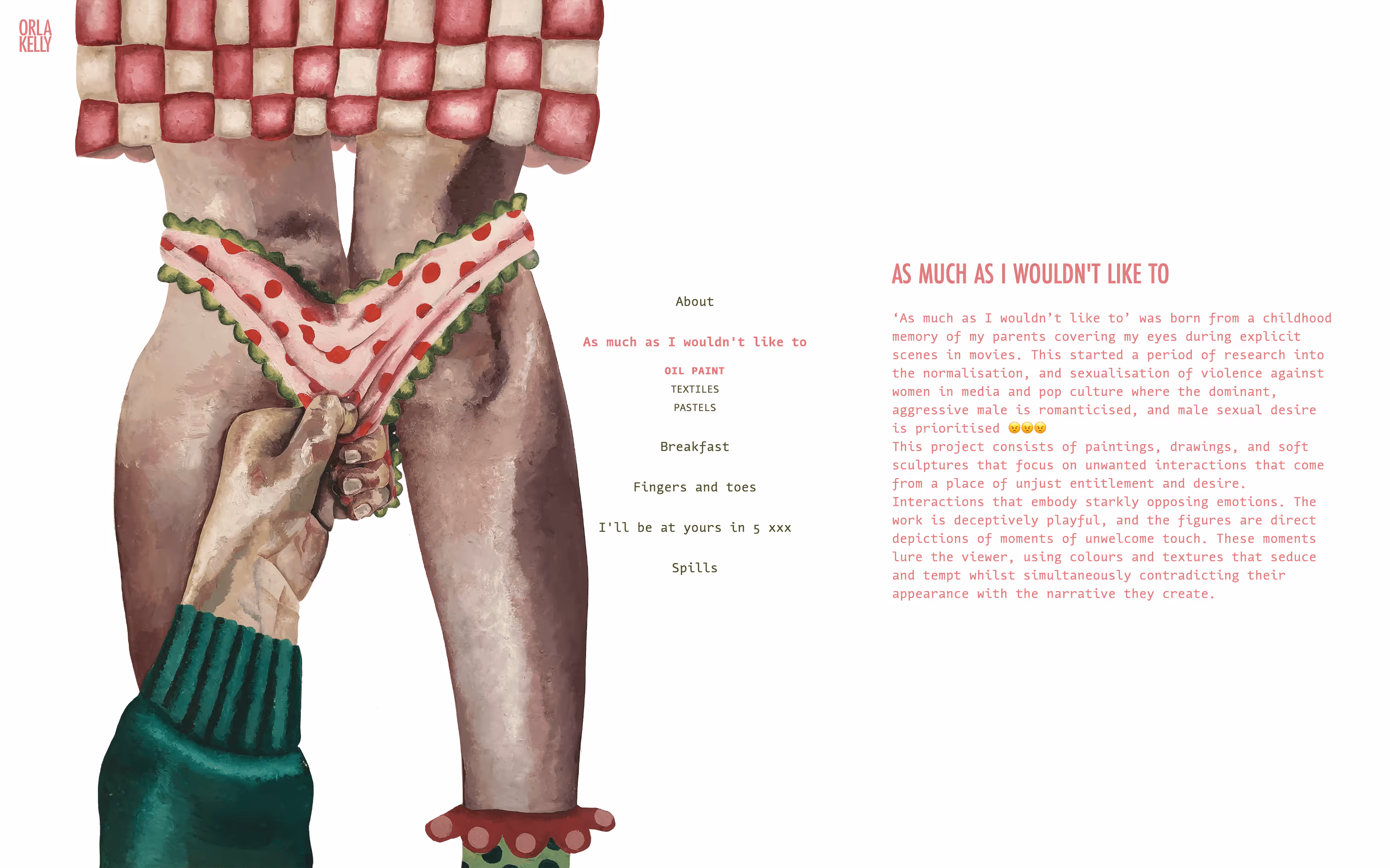 Screenshot of hero section of "As Much as I wouldn't want to" page.