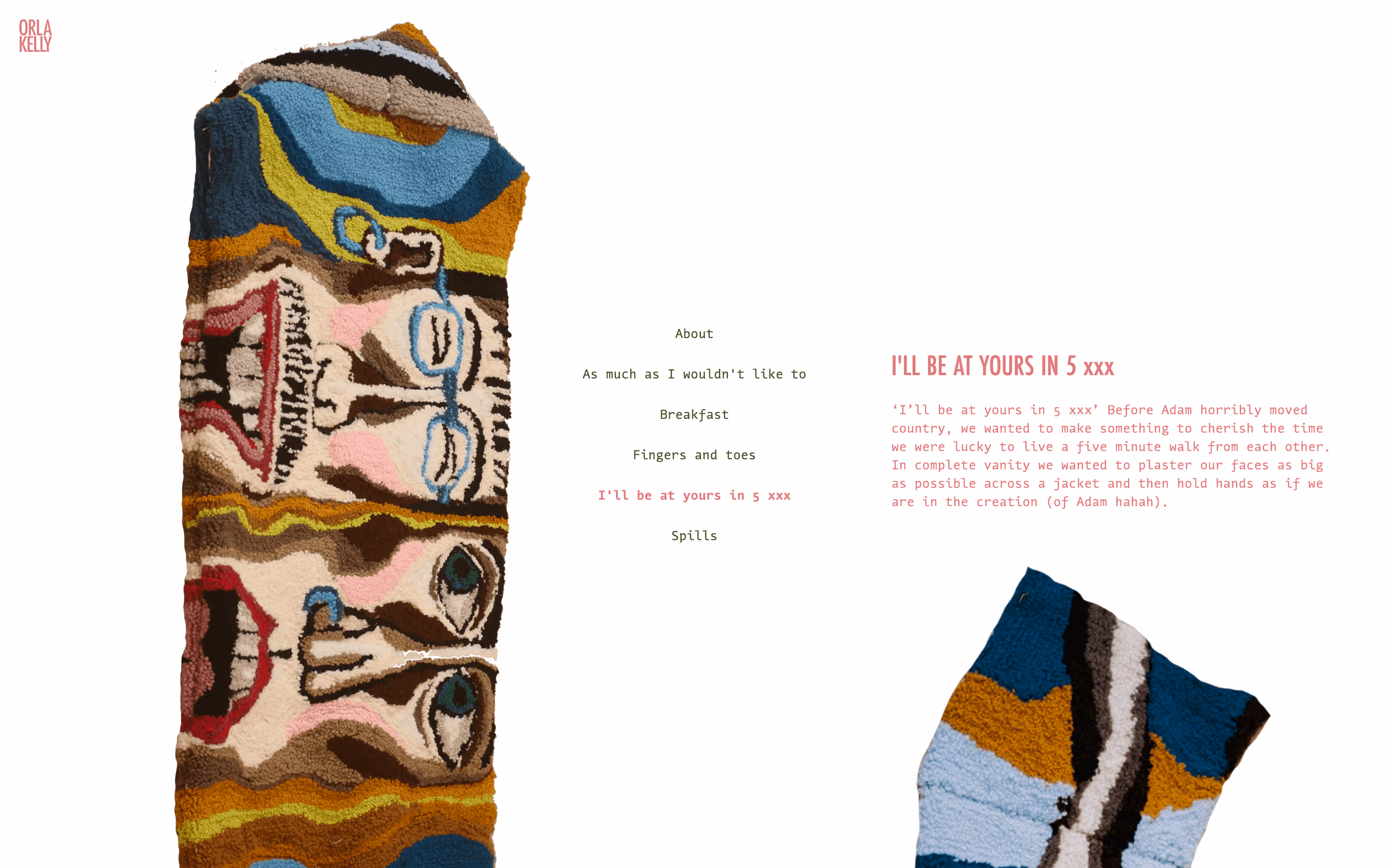 Screenshot of hero section of "I'll be at yours in 5" page.