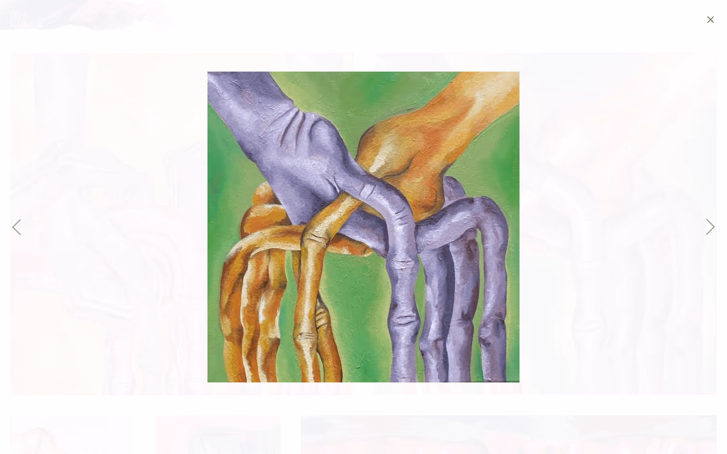 Screenshot from site of isolated view of painting from "Fingers and toes" series. 