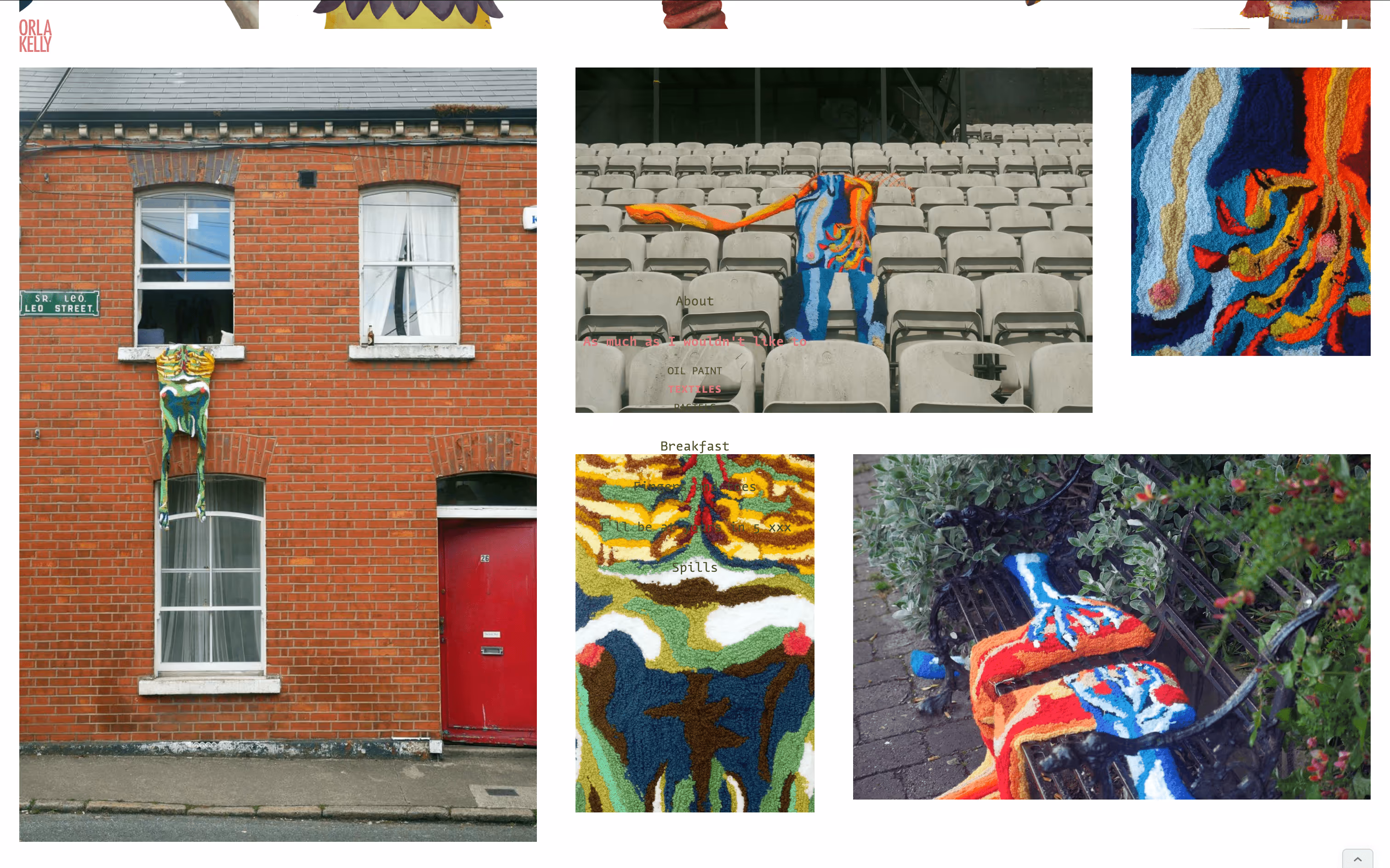 Screenshot from site showing  paintings from "As much as I wouldn't want to" series. 