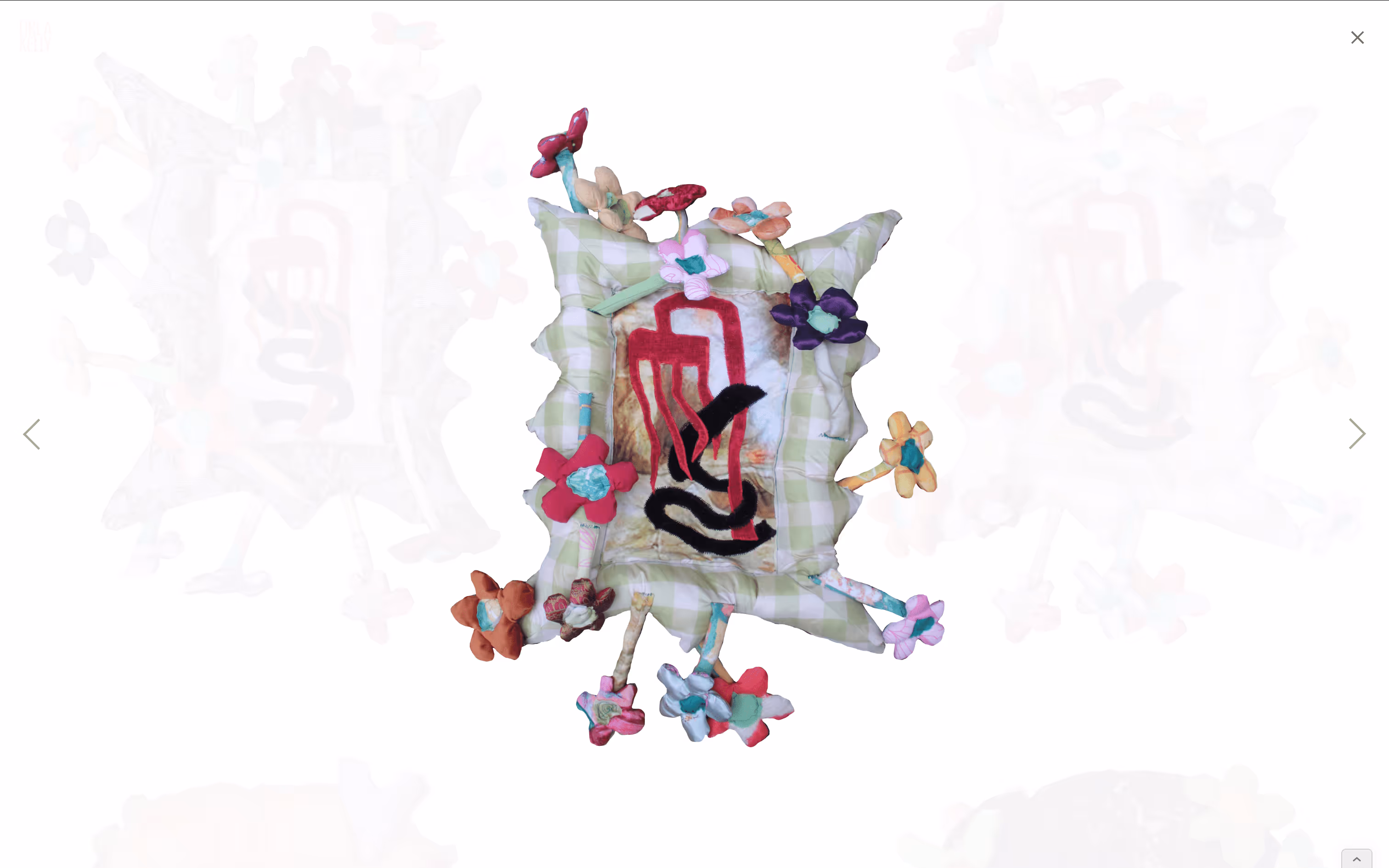 Screenshot from site showing isolated view of textile work.