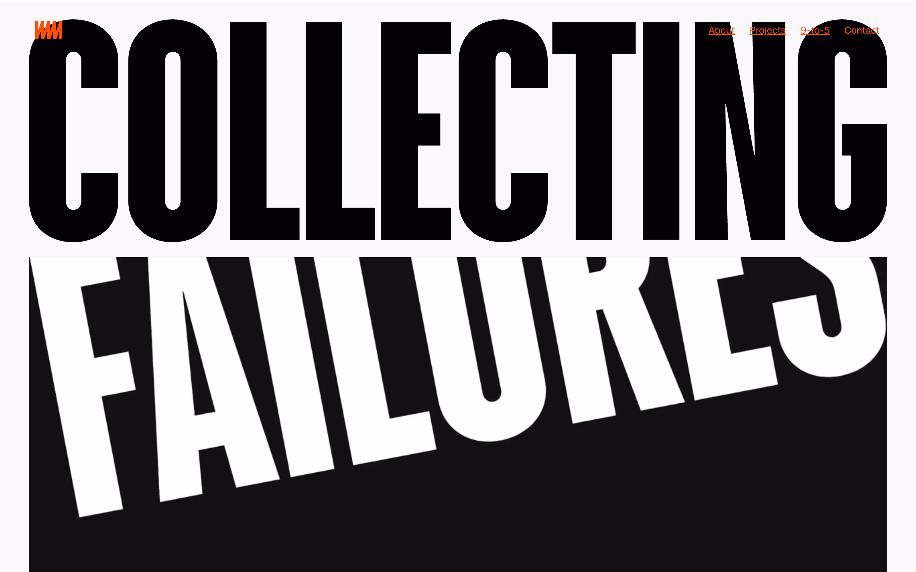 Screenshot of an old Collecting Failures page header with bold white 'COLLECTING FAILURES' text on a dark background.