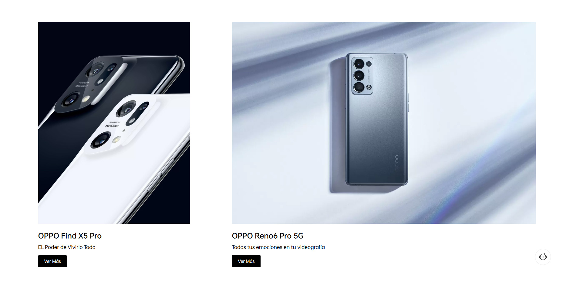Two Oppo Find X5 Pro smartphones in black and white, angled to show their triple rear cameras, alongside one Oppo Reno6 Pro 5G smartphone in silver laying flat, displaying its triple rear cameras on a light background.