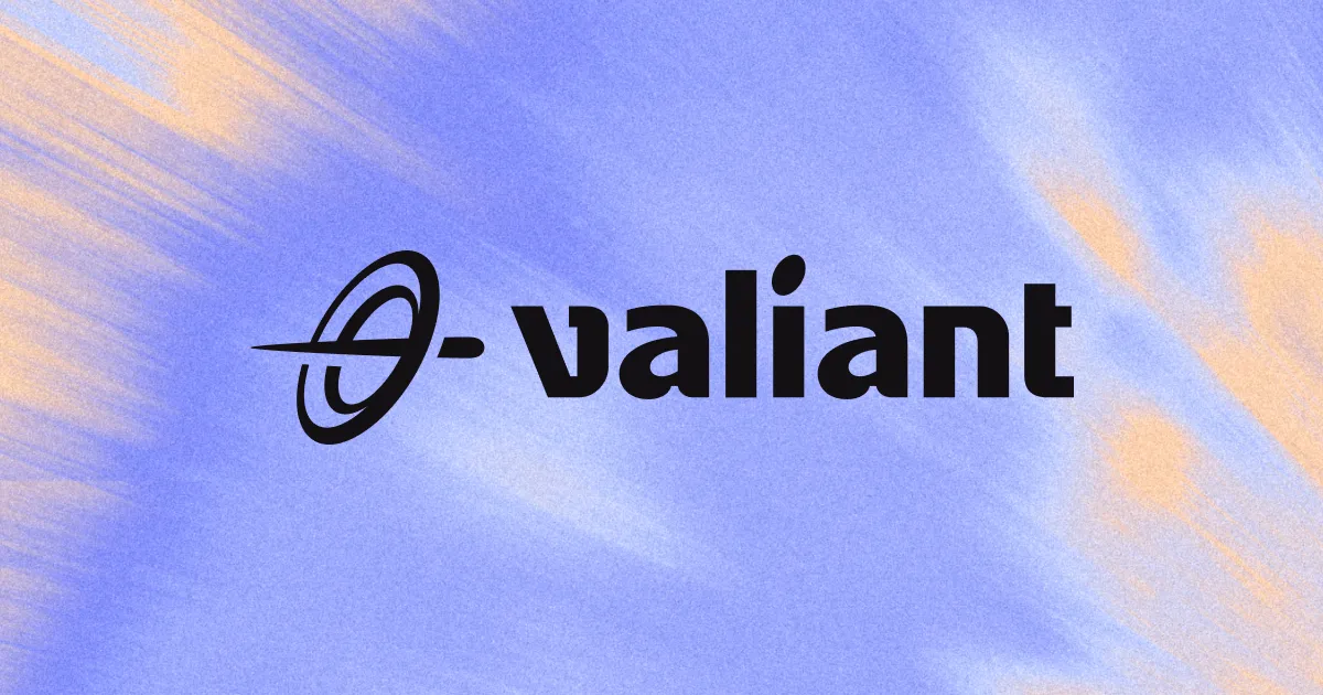 Illustration of the Valiant logo and web badge assets.