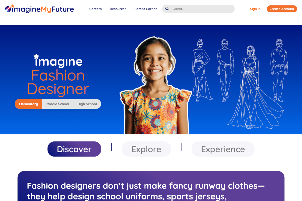 ImagineMyFuture Career Page Figma Design