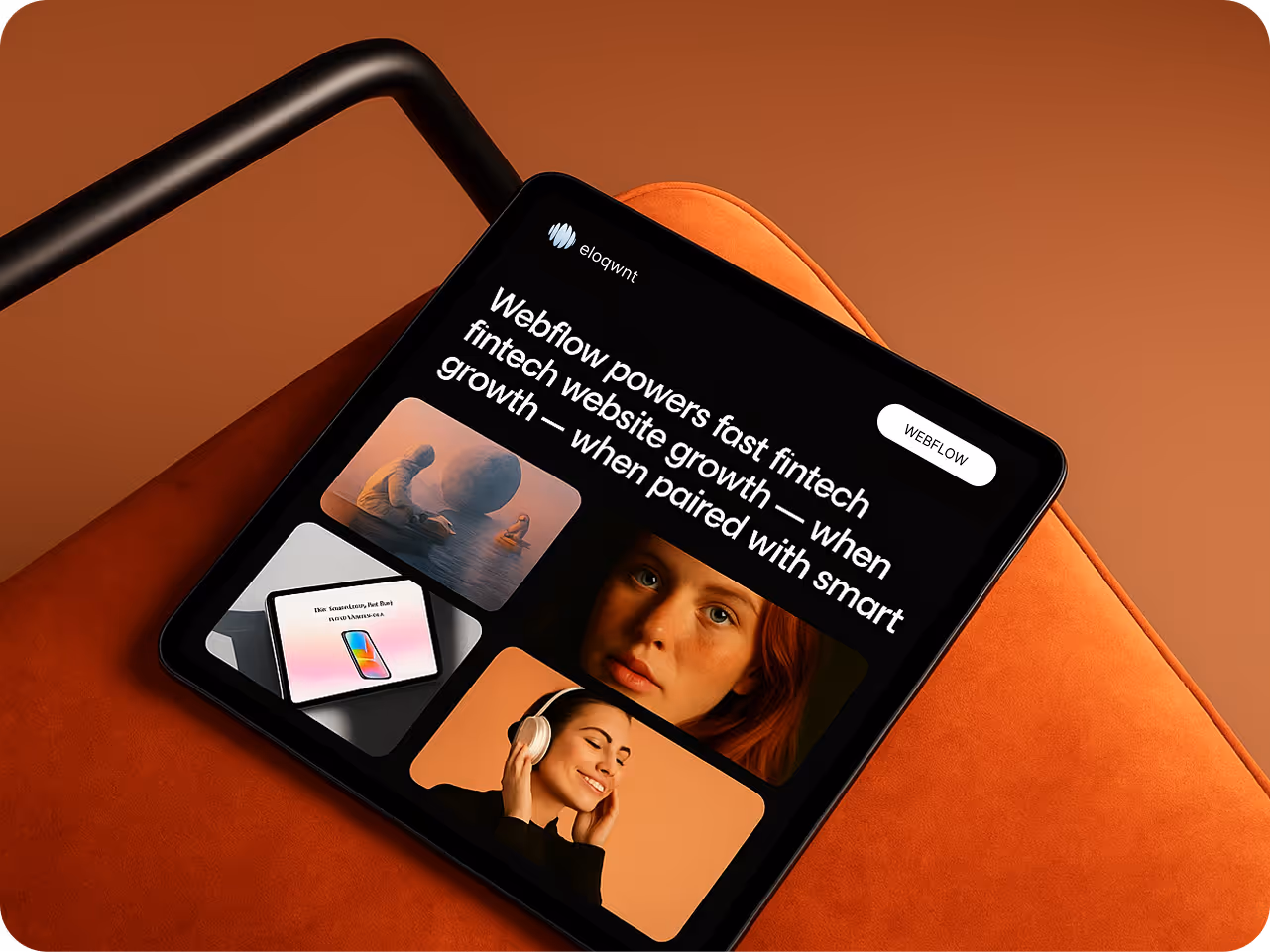 Futuristic landscape in pastel tones, featuring neon wireframe mountains with digital data overlays and floating spheres, conveying a tech theme.