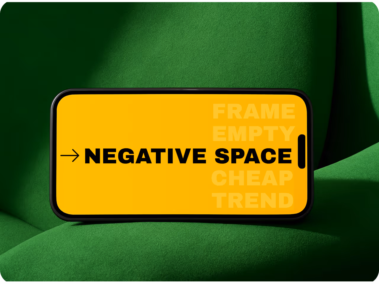 A white 3D letter "S" on a black and white split background, next to a black rectangle with the text "What is Negative Space?" in white.