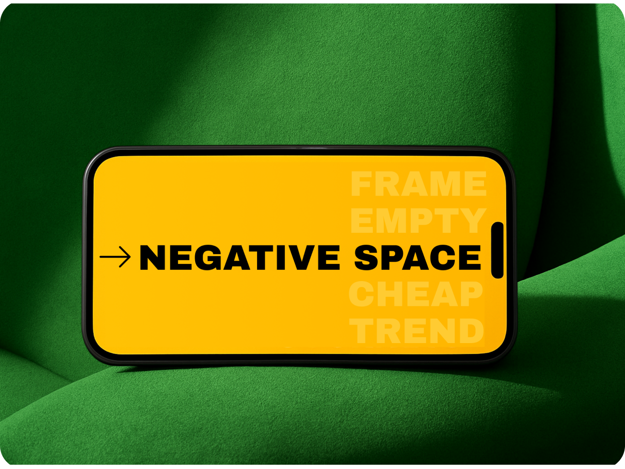 A white 3D letter "S" on a black and white split background, next to a black rectangle with the text "What is Negative Space?" in white.