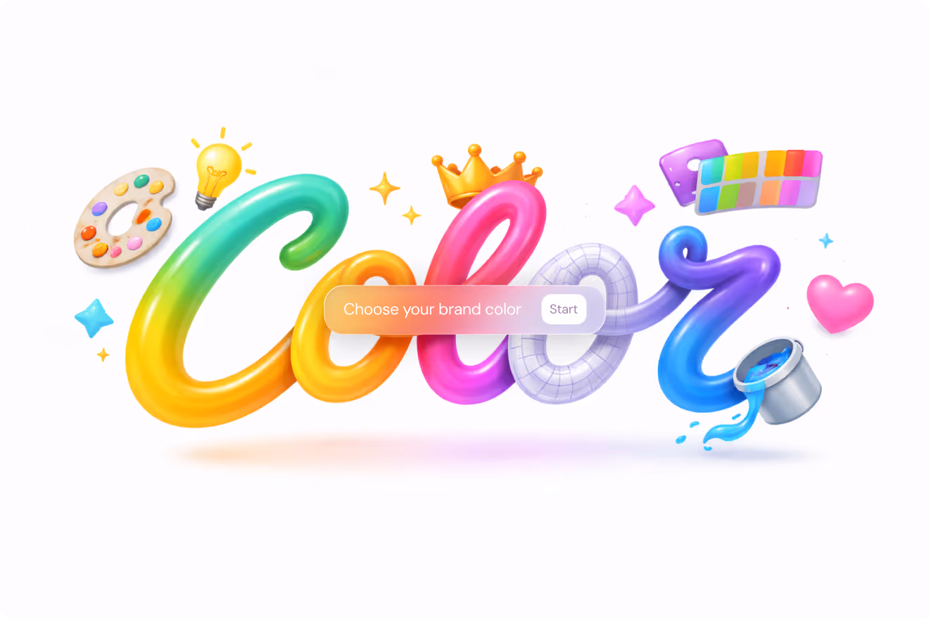 A billboard in a modern city displays the text "The Role of Color in Building Brand Trust: Expert Tips & Tactics," alongside colorful geometric shapes.