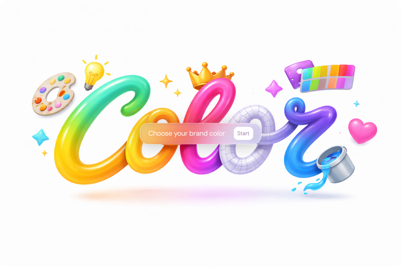 A billboard in a modern city displays the text "The Role of Color in Building Brand Trust: Expert Tips & Tactics," alongside colorful geometric shapes.