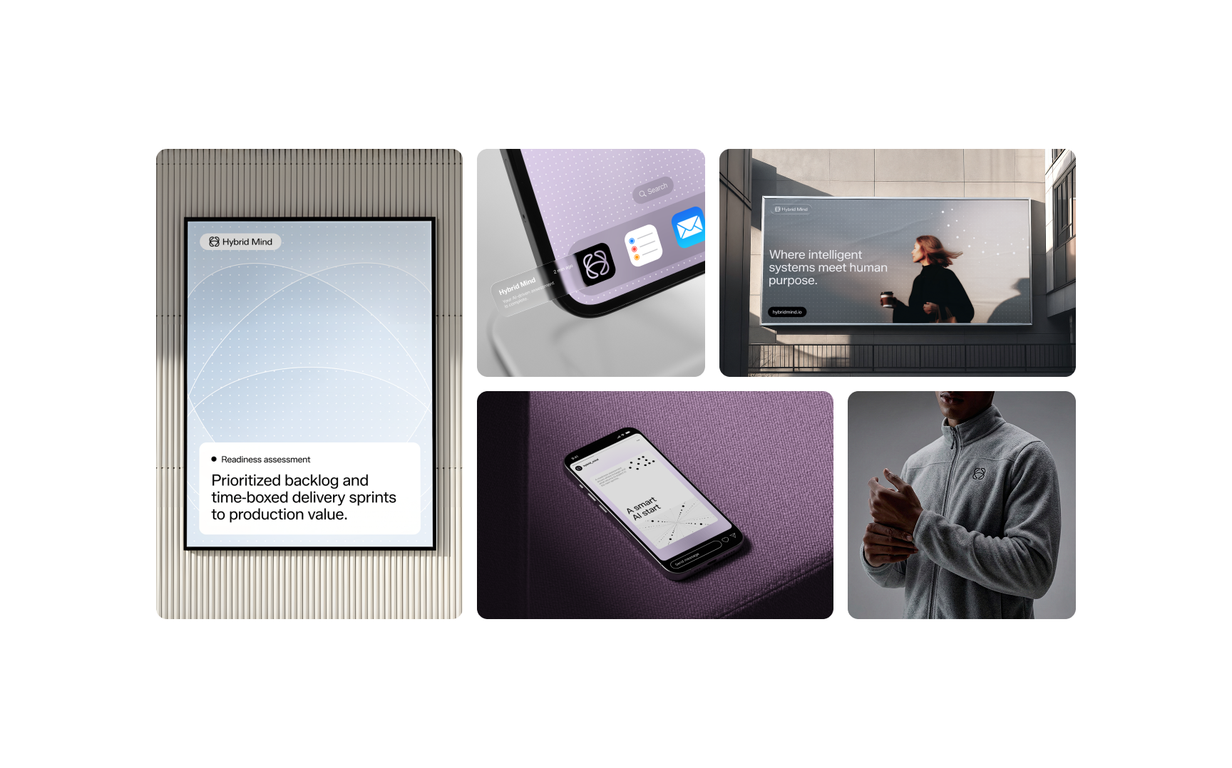 A collage with six images shows a digital interface, close-ups of gadgets, and a person in a hoodie. The tone is modern and tech-focused.