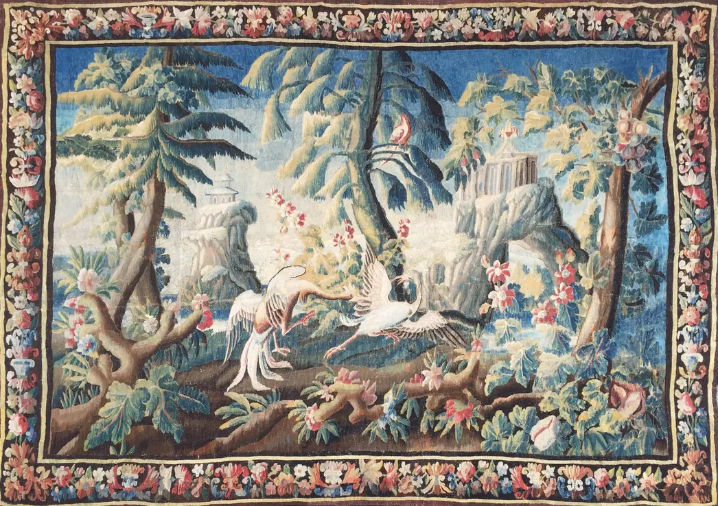 Tapisserie Verdure d'Aubusson du 18e siècle.