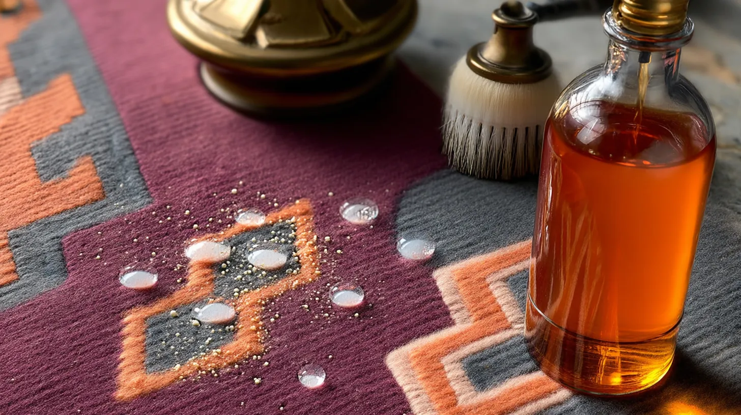 Nettoyer un tapis avec lessive liquide, bicarbonate de soude et solution détachante pour enlever taches et odeurs