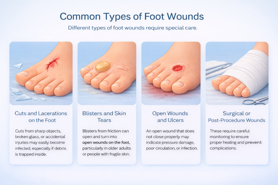 types of foot wounds
