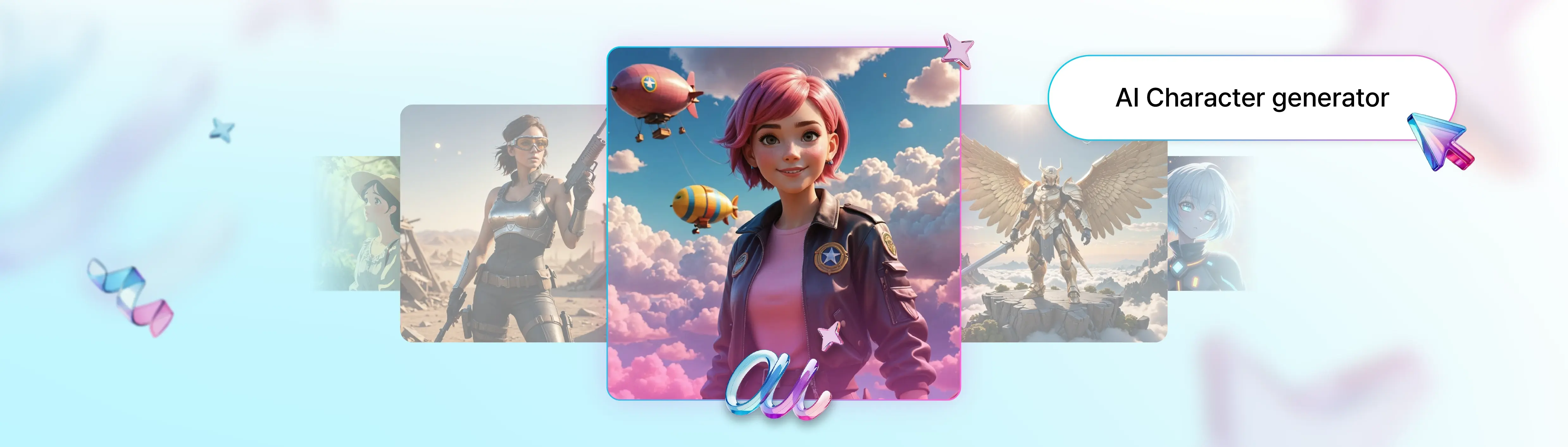 Example characters generated using Miricanvas AI Character Generator