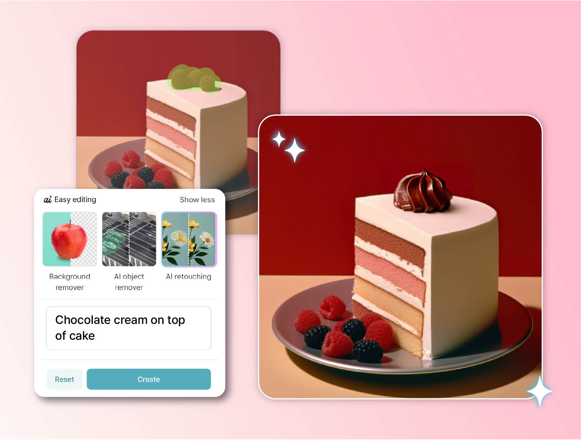 Tela aplicando a função de expansão de imagem em vários modelos do MiriCanvas