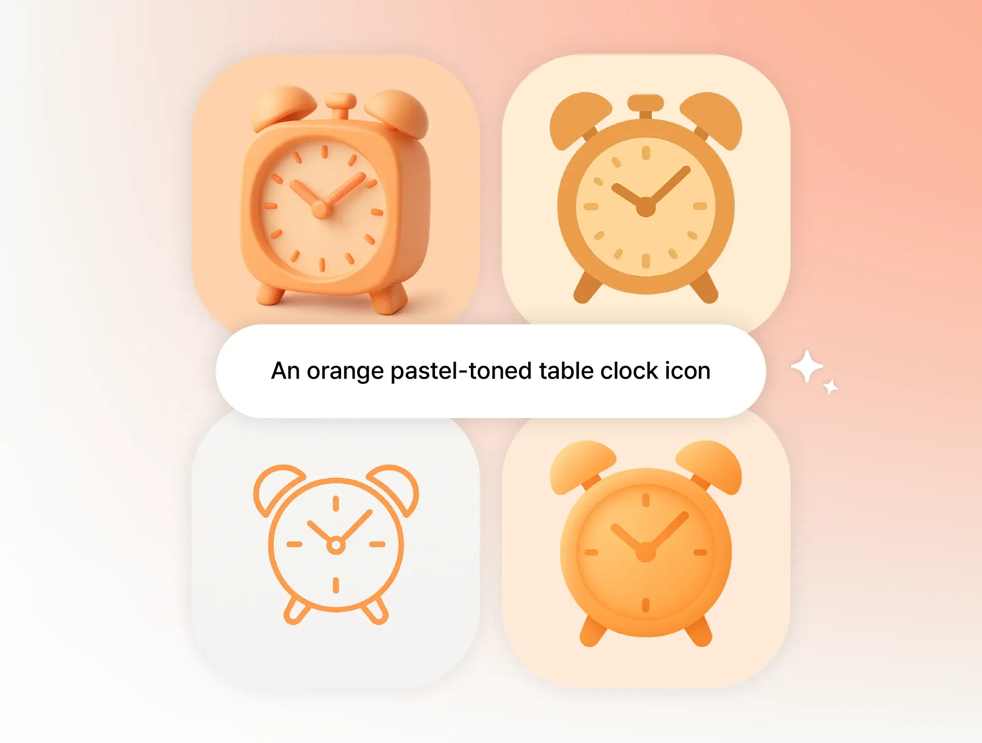 A collection of AI-generated icons in different styles
