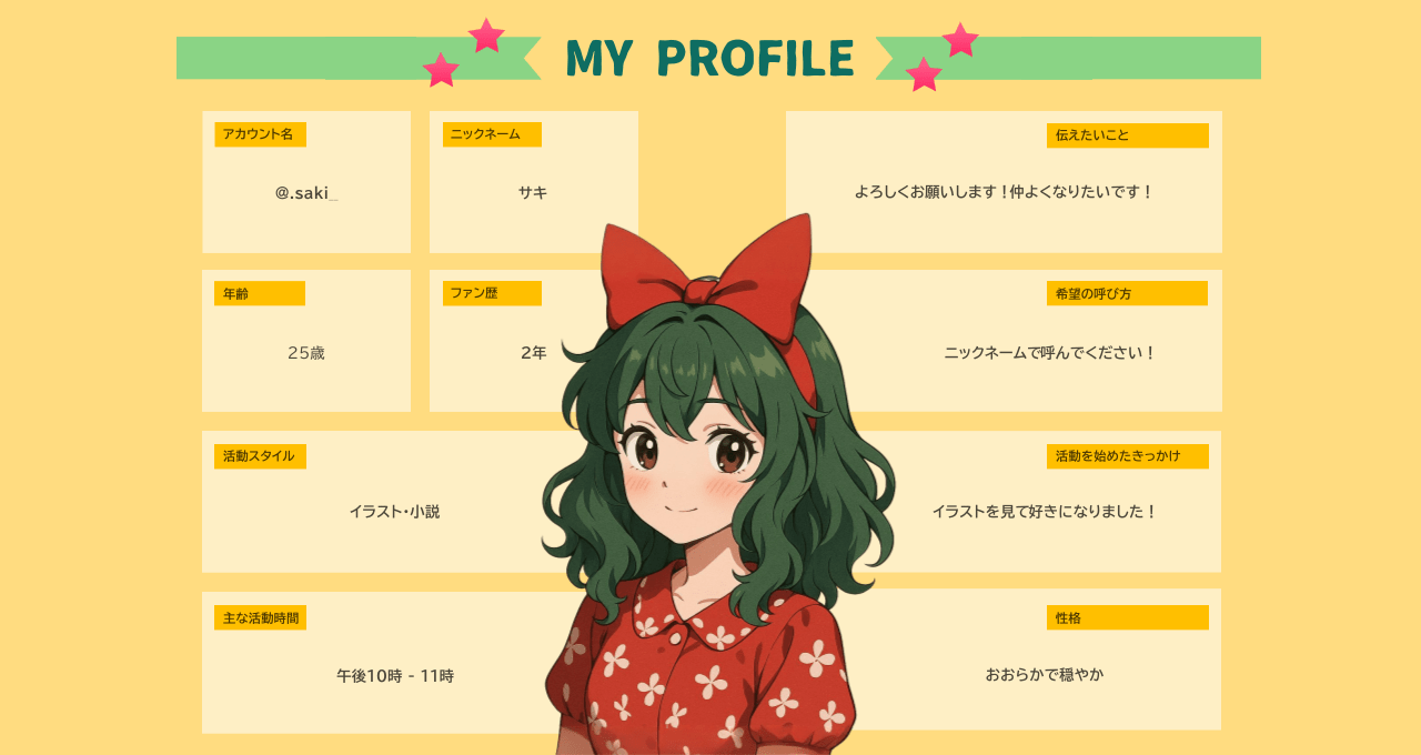 GPTキャラメーカー機能を活用して作成した自己紹介カード 2