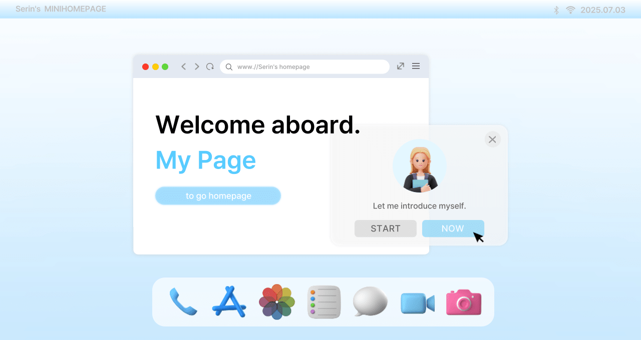 Web content for self-introduction created using the AI Icon Maker